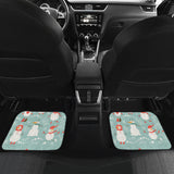 Cute Snowman Pattern Front And Back Car Mats