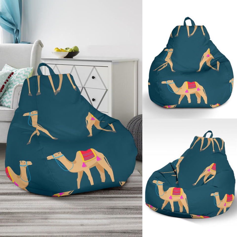 Camel Pattern Blue Blackground Bean Bag Cover