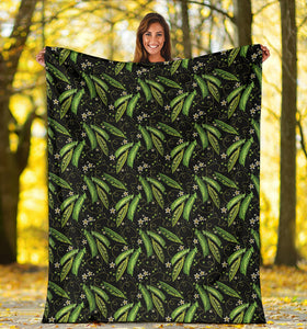 Green Peas Pattern Print Design 02 Premium Blanket