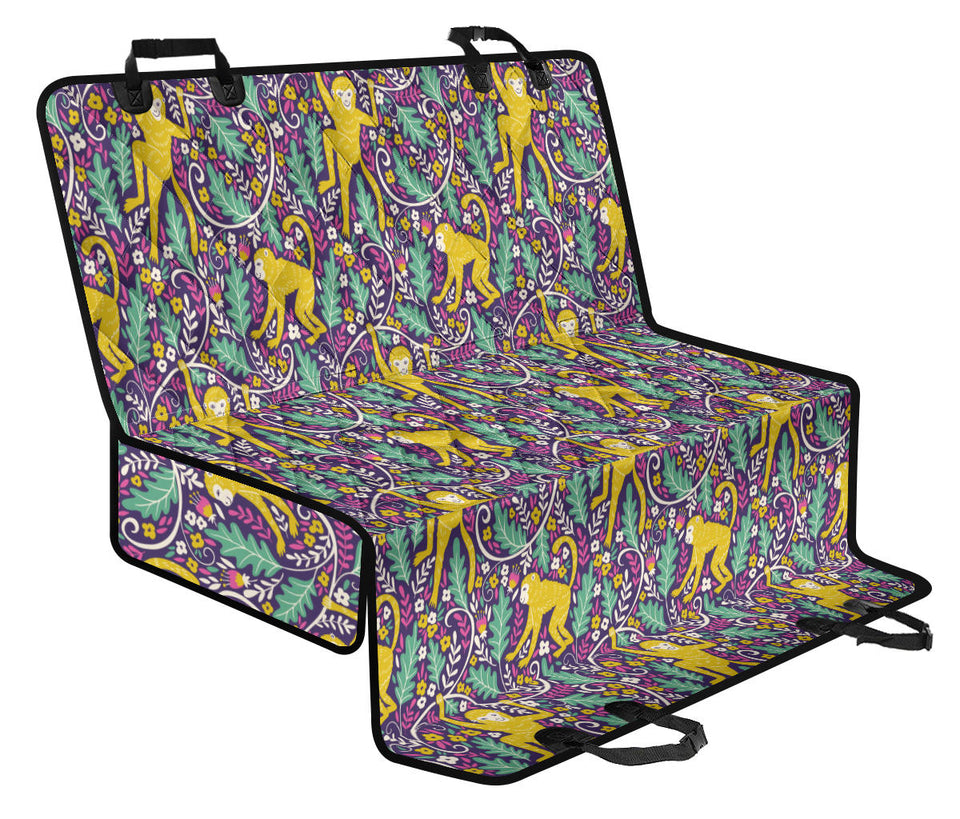 Cute Yellow Monkey Leaves Pattern Dog Car Seat Covers