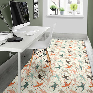Swallow Pattern Print Design 02 Area Rug