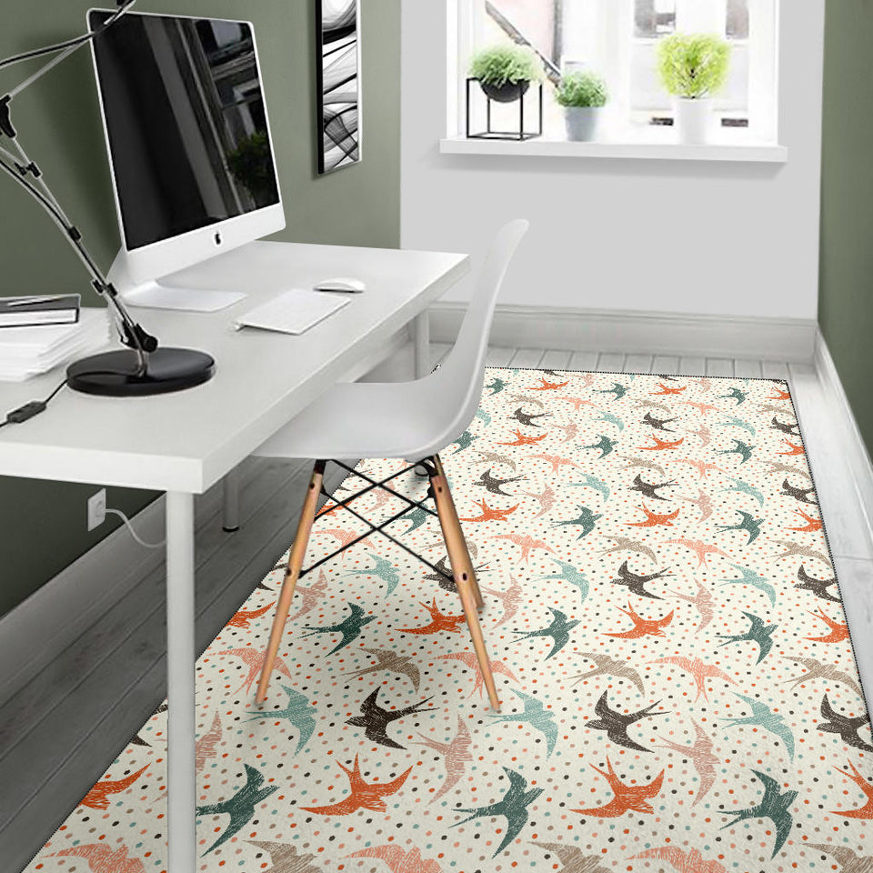 Swallow Pattern Print Design 02 Area Rug