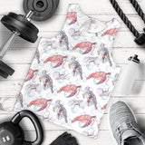 Watercolor sea turtle jellyfish pattern Men Tank Top
