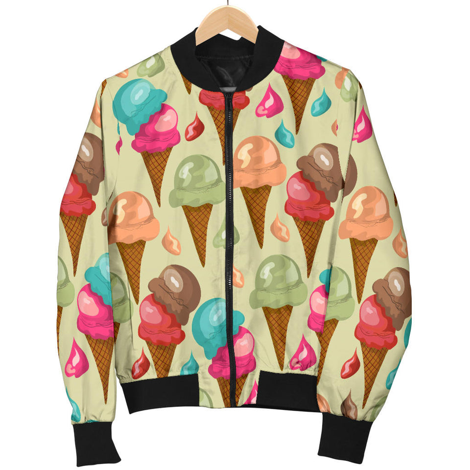 Colorful Ice Cream Pattern Women'S Bomber Jacket