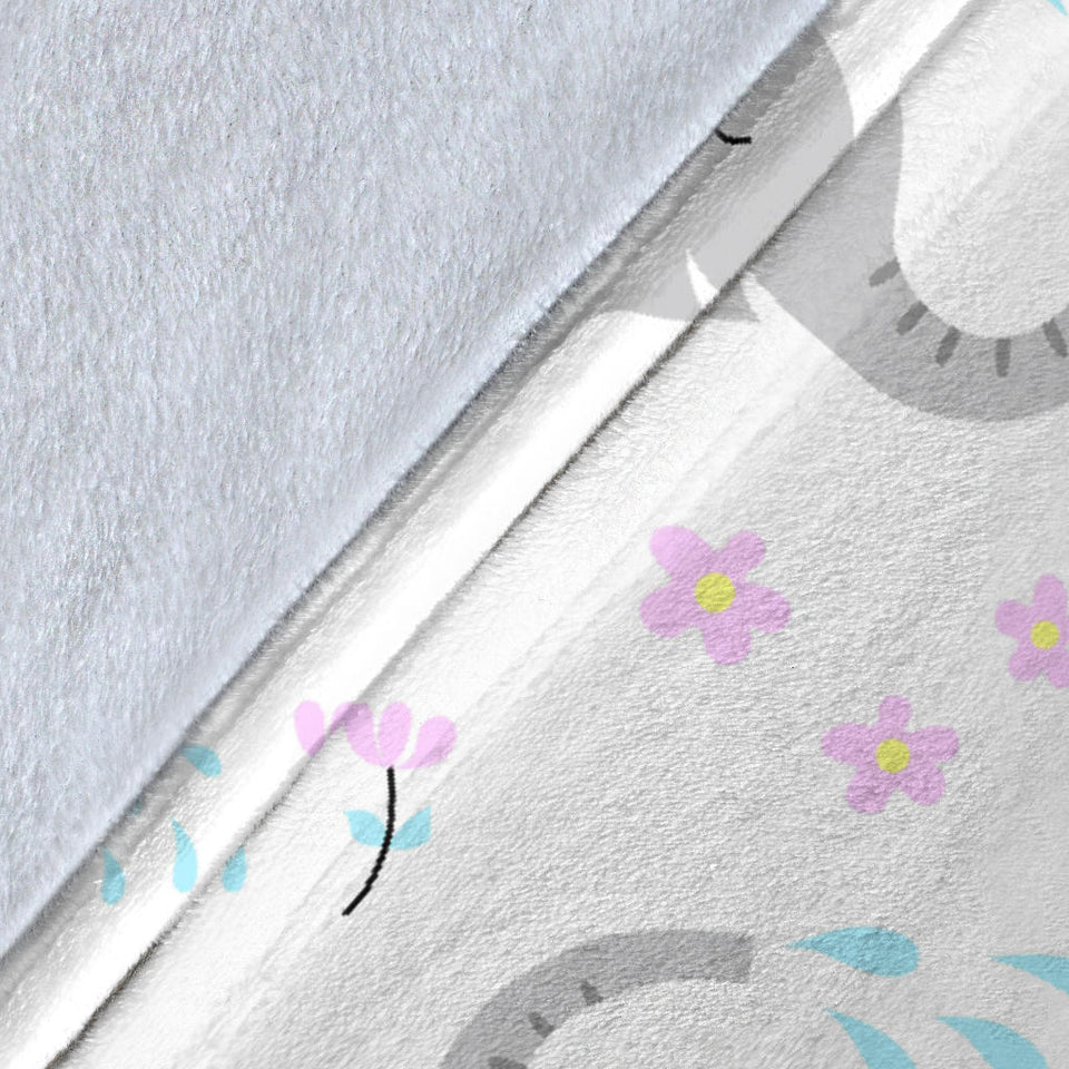 Cute Elephant Mouse Pattern Premium Blanket