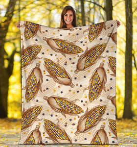 Corn Pattern Print Design 03 Premium Blanket
