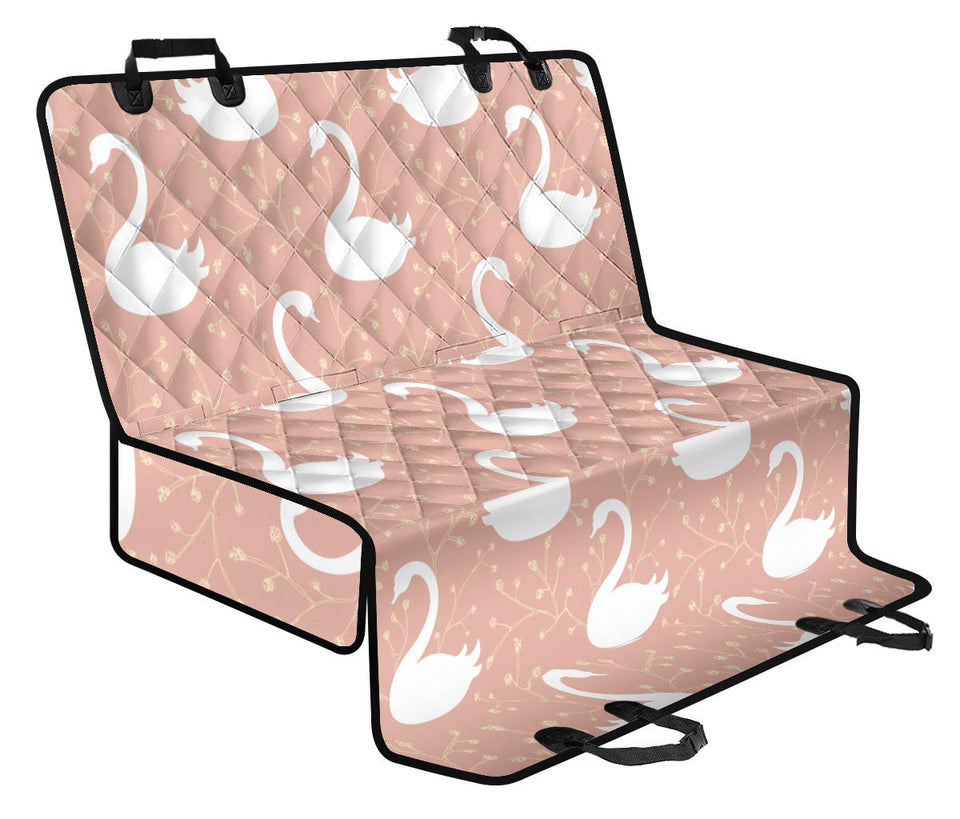 Swan Flower Light Pink Background Dog Car Seat Covers