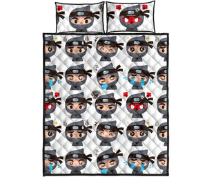 Cute ninja design pattern Quilt Bed Set