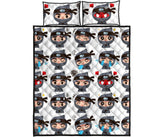 Cute ninja design pattern Quilt Bed Set