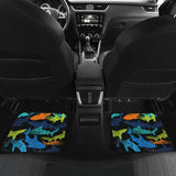 Colorful Shark Front And Back Car Mats