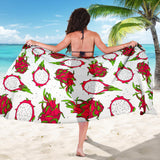 Dragon Fruits White Background Sarong
