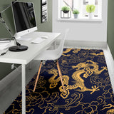 Gold Dragon Pattern Area Rug
