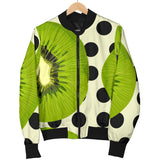 Kiwi Black Dot Background Women'S Bomber Jacket