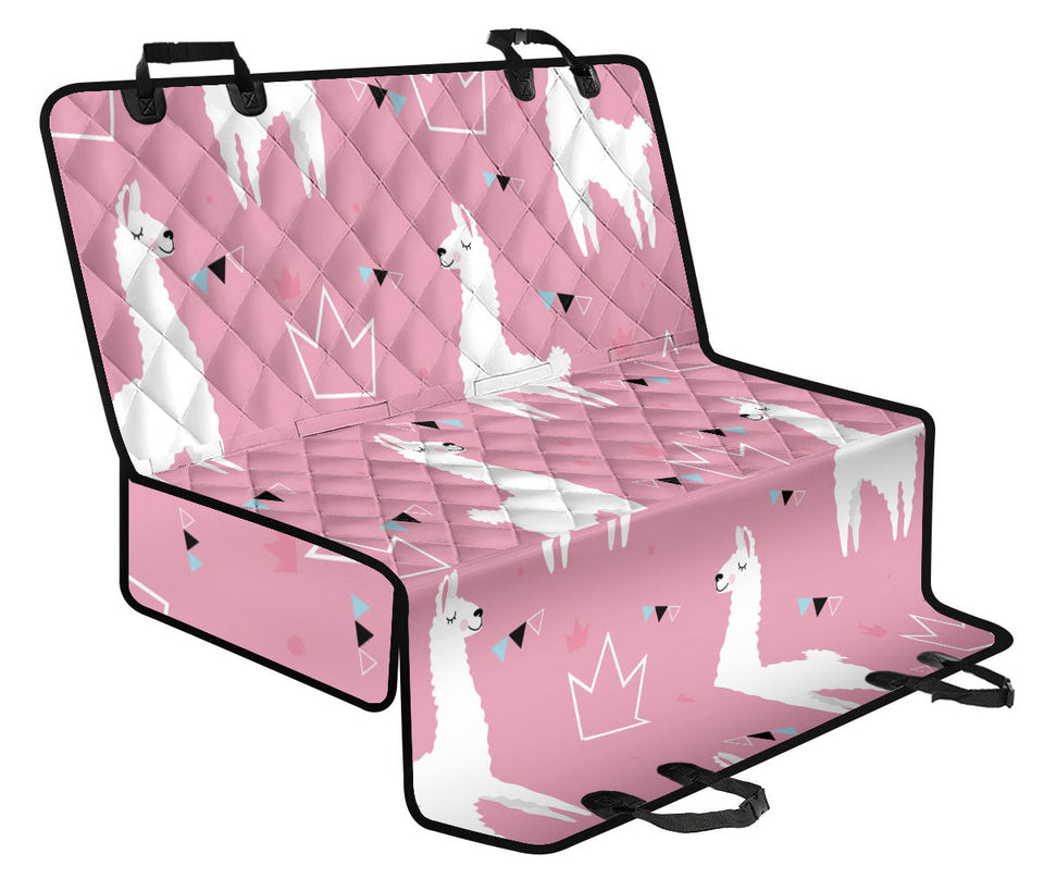 Llama Alpaca Pink Background Dog Car Seat Covers
