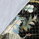 Japanese Crane Ornament Elements Premium Blanket