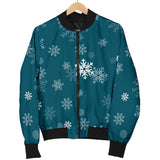 Snowflake Pattern Dark Background Men'S Bomber Jacket