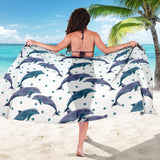 Dolphins Pattern Dotted Background Sarong