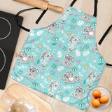Cute Koalas Blue Background Pattern Adjustable Apron