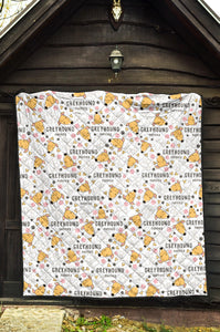 Greyhound Pattern Print Design 03 Premium Quilt