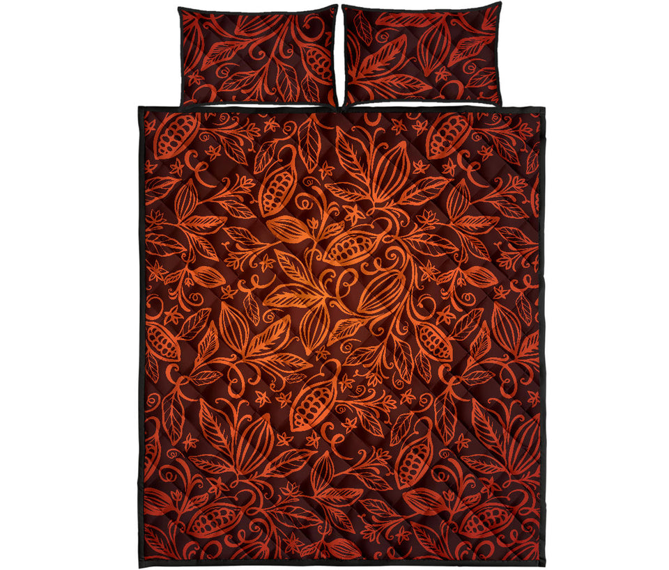 cocoa beans tribal polynesian pattern Quilt Bed Set