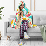 Colorful Moon Pattern Hooded Blanket