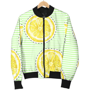Slice Of Lemon Pattern Women'S Bomber Jacket