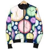 Colorful Clock Background Women'S Bomber Jacket