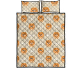 Cute brown pomeranian puppy Quilt Bed Set