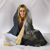 Beige Lounging Pug Hooded Blanket