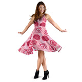 Rose Pattern Print Design 02 Sleeveless Midi Dress