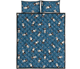 Cute boston terrier dog spattern Quilt Bed Set