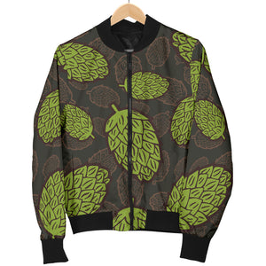 Hop Pattern Black Background Women'S Bomber Jacket