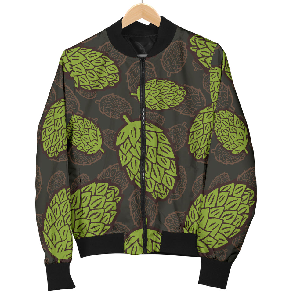 Hop Pattern Black Background Women'S Bomber Jacket