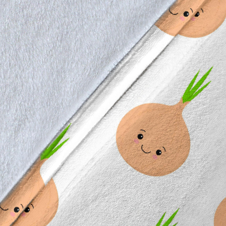 Cute Onions Smiling Faces Premium Blanket