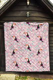 Beautiful Toucan Flower Leaves Premium Quilt