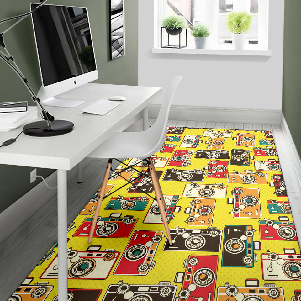 Camera Pattern Print Design 02 Area Rug