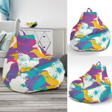 Colorful Crow Illustration Pattern Bean Bag Cover
