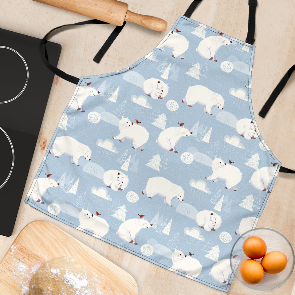 Cute Polar Bears Christmas Decoration Pattern Adjustable Apron