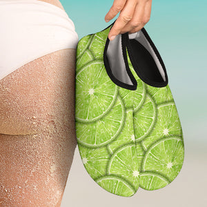 Slices Of Lime Pattern Aqua Shoes