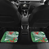 Heliconia Palm And Monstera  Leaves Pattern Front And Back Car Mats
