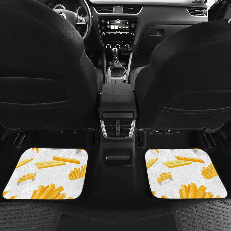 French Fries White Paper Box Pattern Front And Back Car Mats