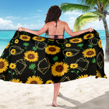 Sunflower Golden Polygonal Shapes Sarong