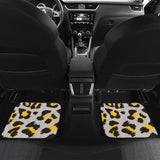 Gray Leopard Print Pattern Front And Back Car Mats