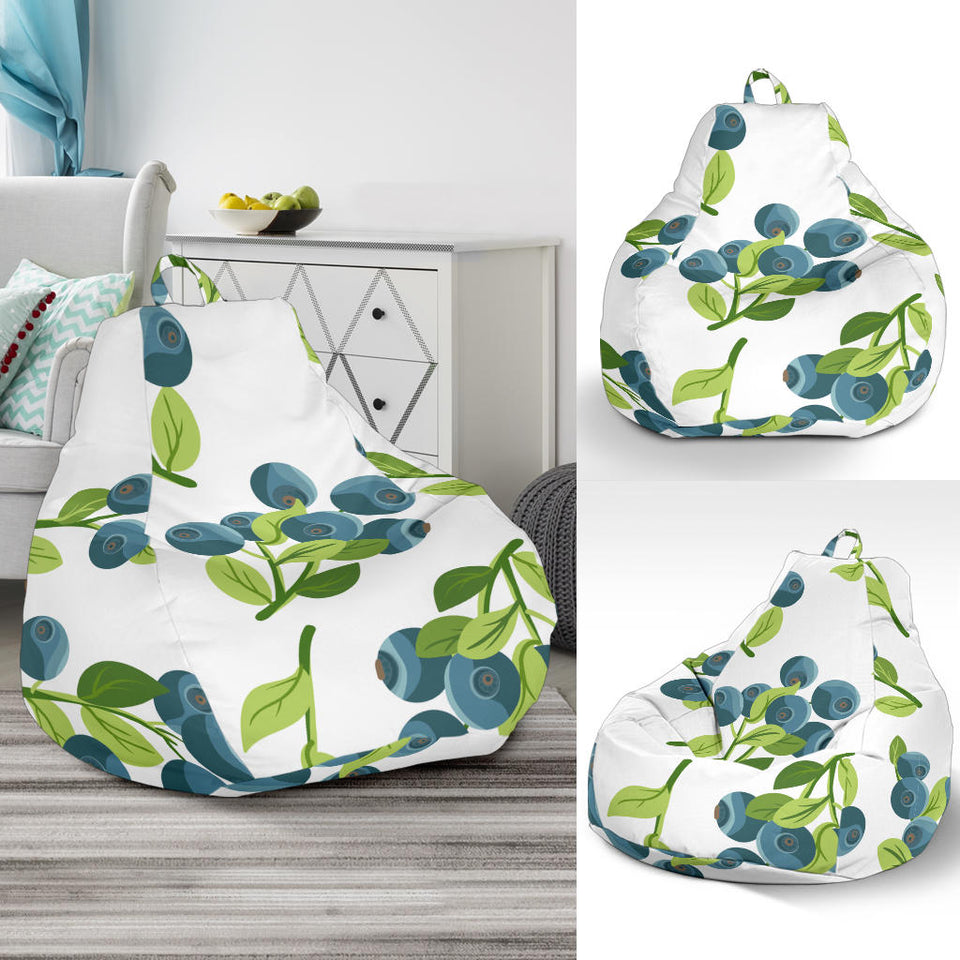 Blueberry White Background Bean Bag Cover