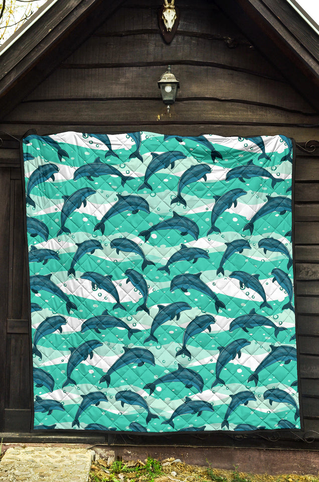 Dolphin Sea Pattern Premium Quilt
