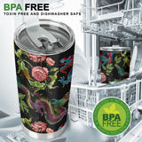 Dragons Flower Pattern Tumbler