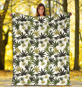 Canabis Marijuana Weed Pattern Print Design 05 Premium Blanket
