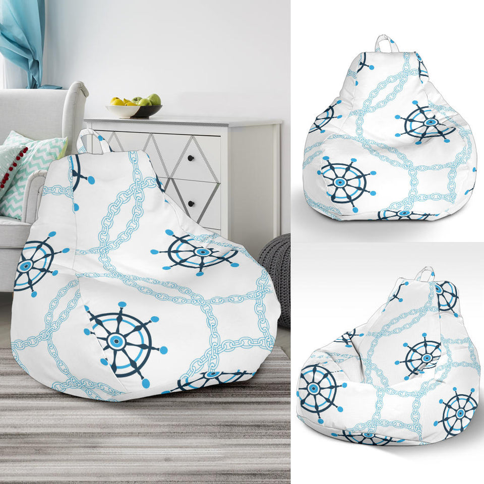 Nautical Steering Wheel Chain Bean Bag Cover