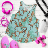 Monkey Palm tree background Women Racerback Tank Top