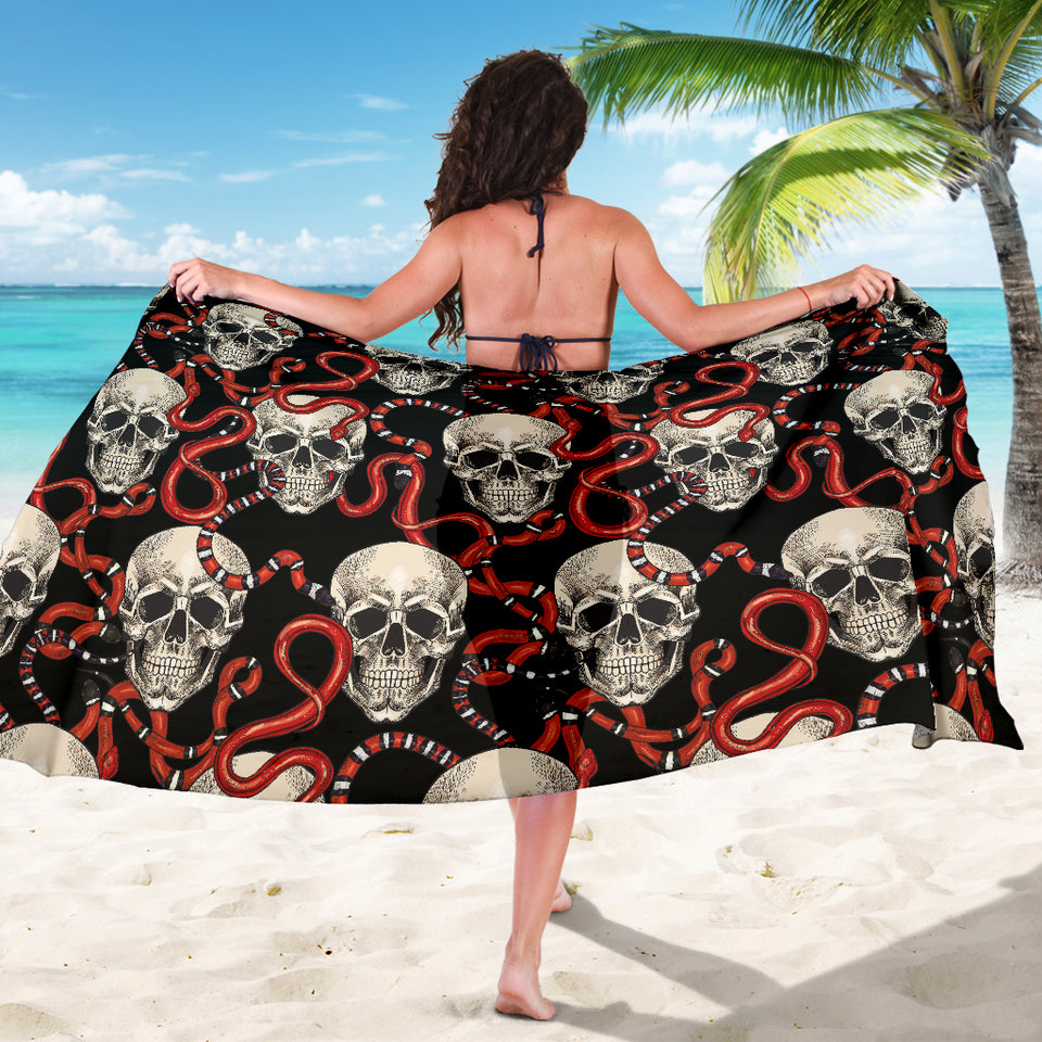 Red Snake Skull Pattern Sarong